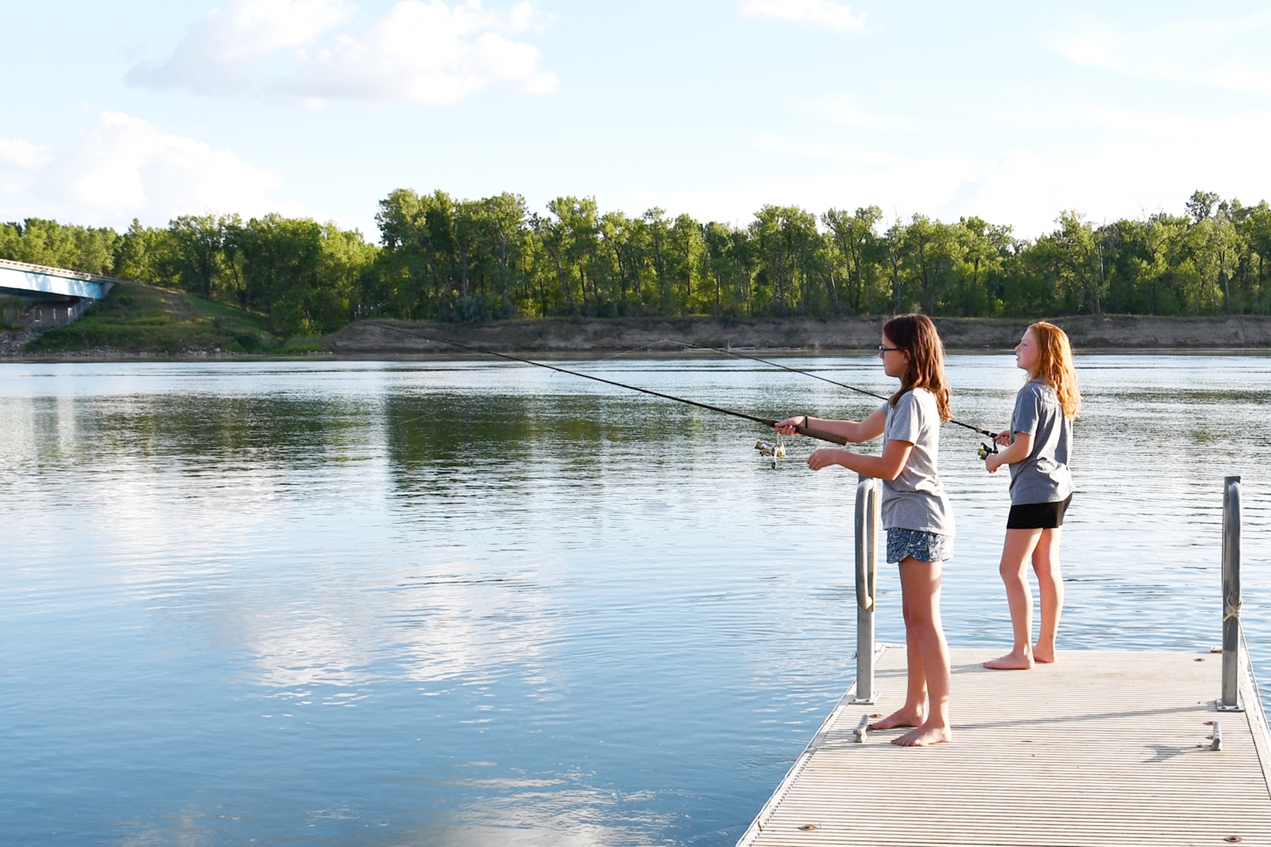 Fishing with family on the Missouri River near Washburn North Dakota