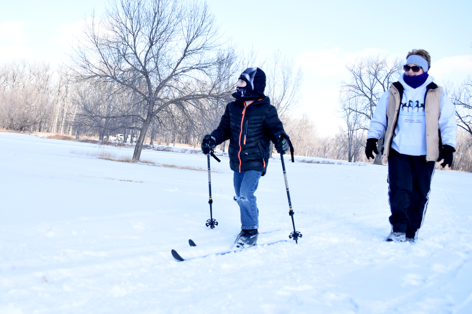 Cross Country Skiing at Cross Ranch State Park near Washburn