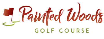 Logo for the Painted Woods Golf Course located near Washburn ND